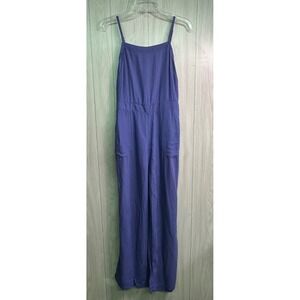 Market & Spruce Maysee Linen Blend Jumpsuit Blue Wide Leg S Stitch Fix